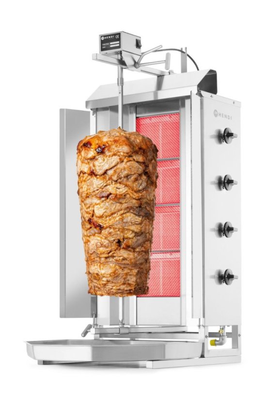 Plynový kebab gril, HENDI, Profi Line, 230V/16W, 13kW, 735x745x(H)1110mm