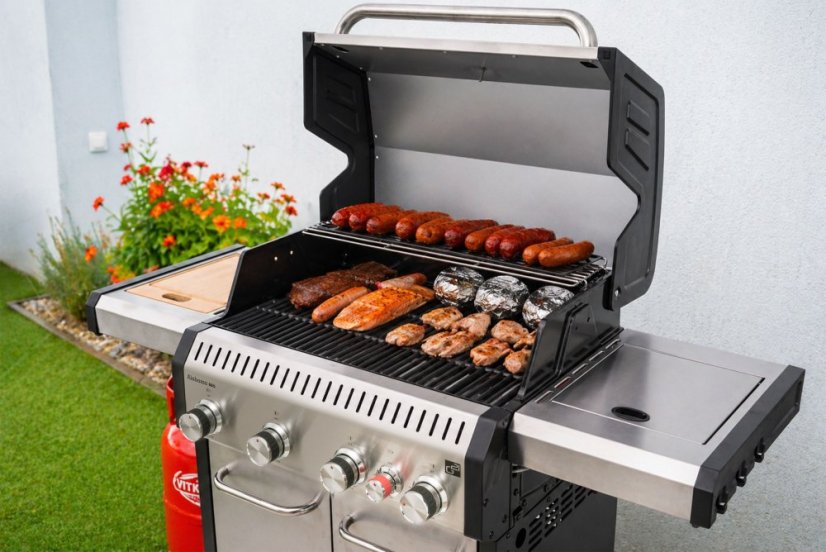 Plynový gril G21 Alabama Silver BBQ Premium Line, 5 hořáků + zdarma redukční ventil