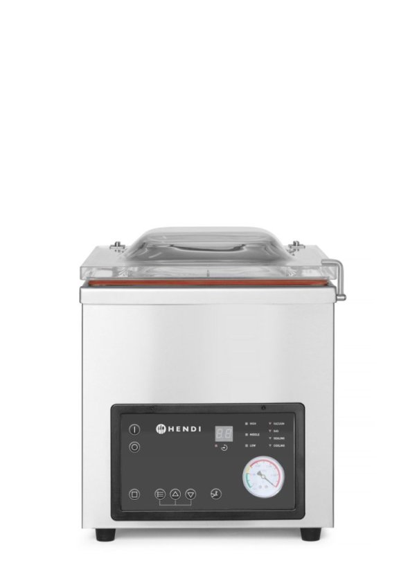 Vakuový balicí stroj - komora, HENDI, Profi Line, těsnicí lišta 350 mm, 230V/750W, 450x555x(H)480mm