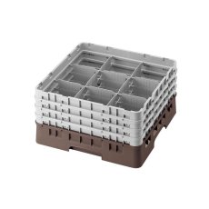 Cambro Koš Camrack 9 pozic, výška sklenice 13,2 cm - Hnědá