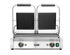 Kontaktní gril, double verze, HENDI, horní i spodní část vroubkovaná, 230V/3600W, 570x375x(H)216mm