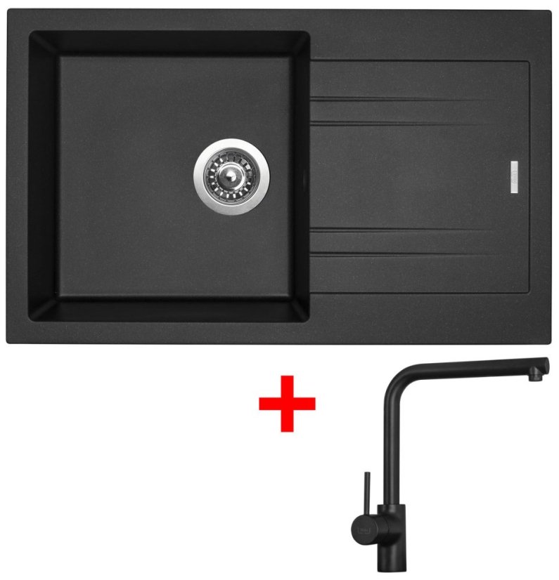 Sinks LINEA 780 Metalblack + Elka černá matná Sinks LINEA 780 Metalblack + Elka černá matná