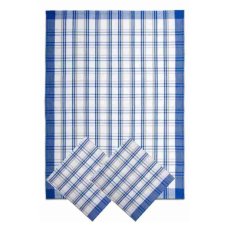 TOMGAST Utěrka kuchyňská 70 × 50 cm, modrá, 3 ks – 100% egyptská bavlna