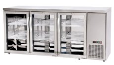 Chladicí barový pult, skleněné dveře, Arktic, 6 polic, 493L, Stříbrná, 230V/185W, 1826x631x(H)865mm
