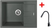Sinks AMANDA 650 Titanium + ELASTA S černá matná