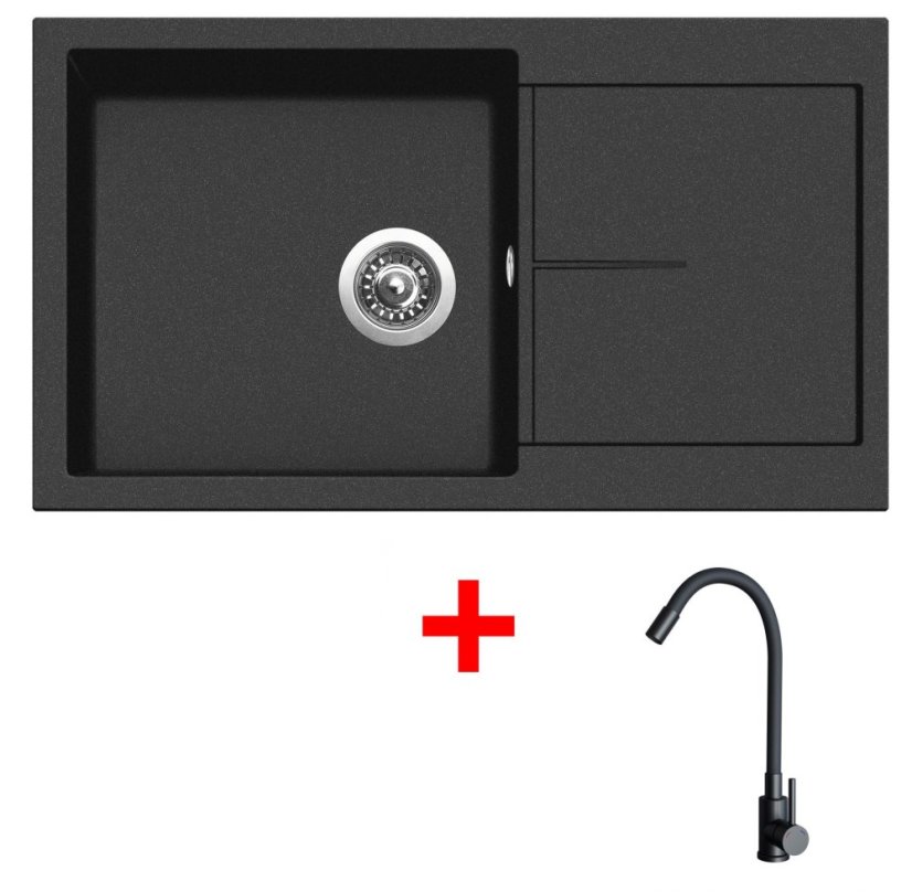 Sinks INFINITY 860 Metalblack + ELASTA černá matná Sinks INFINITY 860 Metalblack + ELASTA černá matná