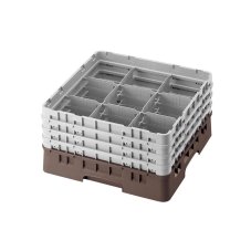 Cambro Koš Camrack 9 pozic, výška sklenice 13,2 cm - Hnědá