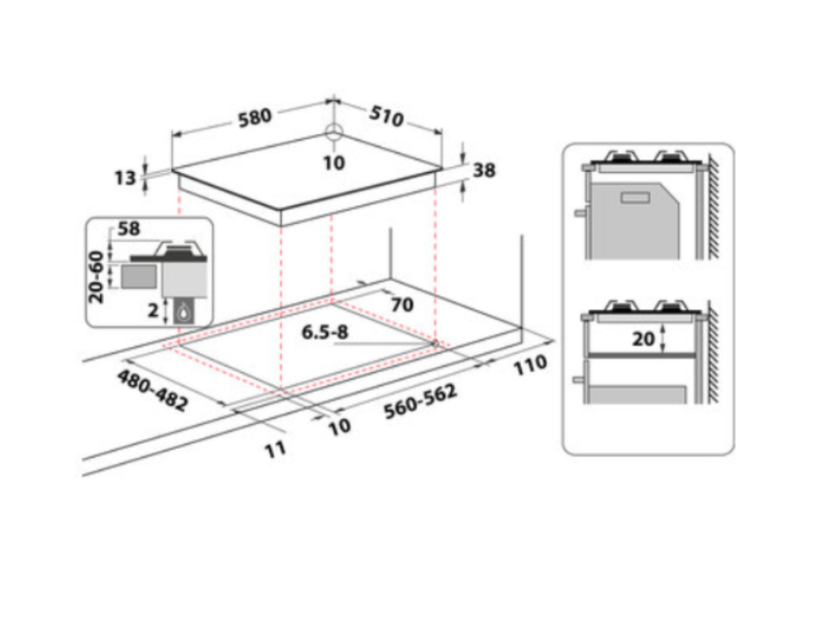 Plynová varná deska Whirlpool TKRL650IX