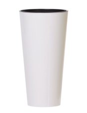 Květináč Prosperplast TUBUS SLIM bílý lesk 20 cm