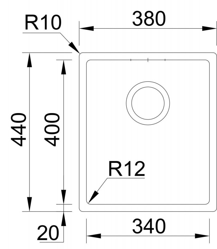 Sinks BOX 380 RO 1,0mm