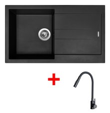 Sinks AMANDA 860 Pureblack + ELASTA S černá matná