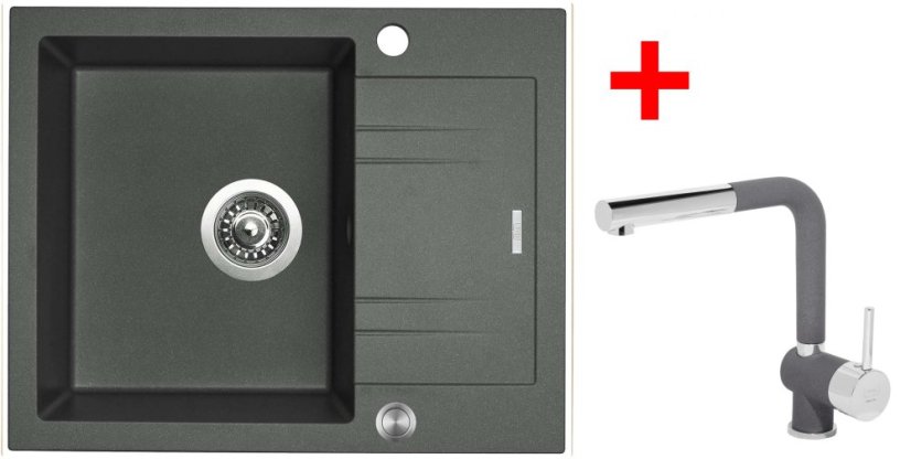 Sinks LINEA 600 XC Titanium + Mix 3 P GR Sinks LINEA 600 XC Titanium + Mix 3 P GR