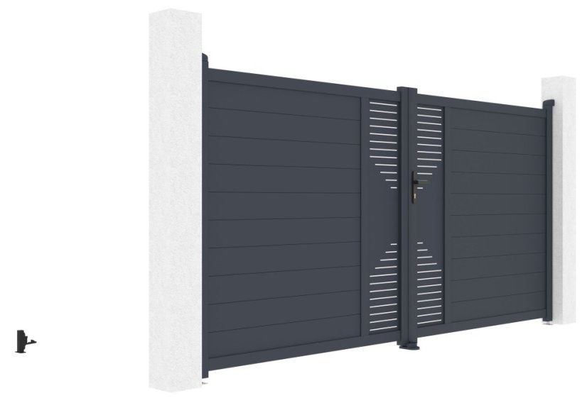 Brána G21 Marion 350x173 cm dvoukřídlá, antracitová