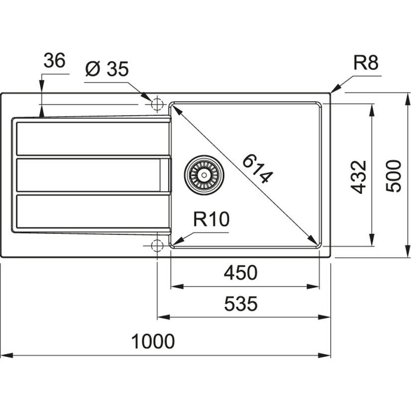Franke S2D 611-100 šedá Sirius 2.0 Tectonite