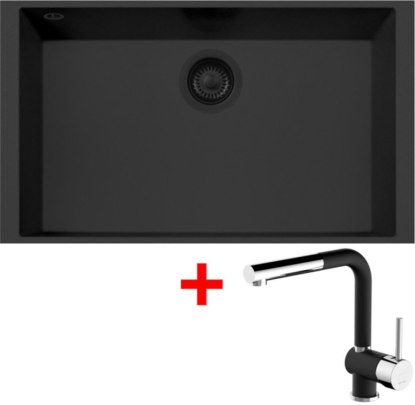 Sinks CUBE 690U BL Nanoblack + MIX 3 P Nanoblack Sinks CUBE 690U BL Nanoblack + MIX 3 P Nanoblack