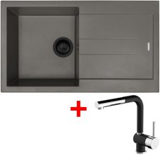 Sinks AMANDA 860 BL Nanotruffle + MIX 3 P Nanoblack