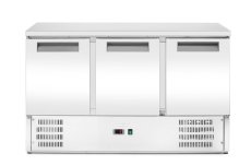 Třídveřový chladicí stůl s pracovní deskou a podstavcem, Arktic, 219L, 230V/152W, 700x1365x(H)855mm
