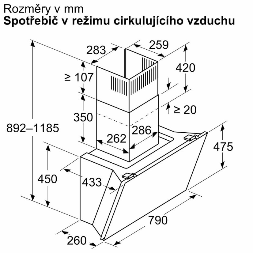 Komínová digestoř Bosch DWK81AN60