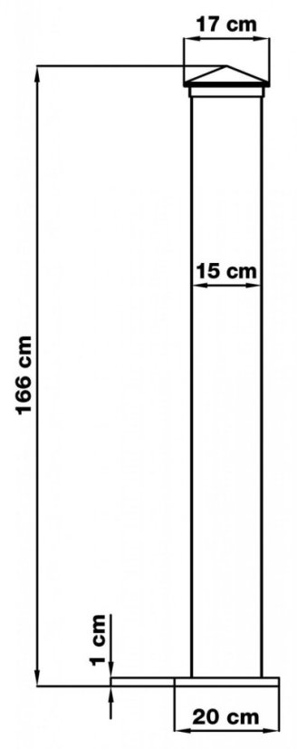 Sloupek G21 pro branku a bránu 15x166 cm s patkou, antracitový, 2 kusy