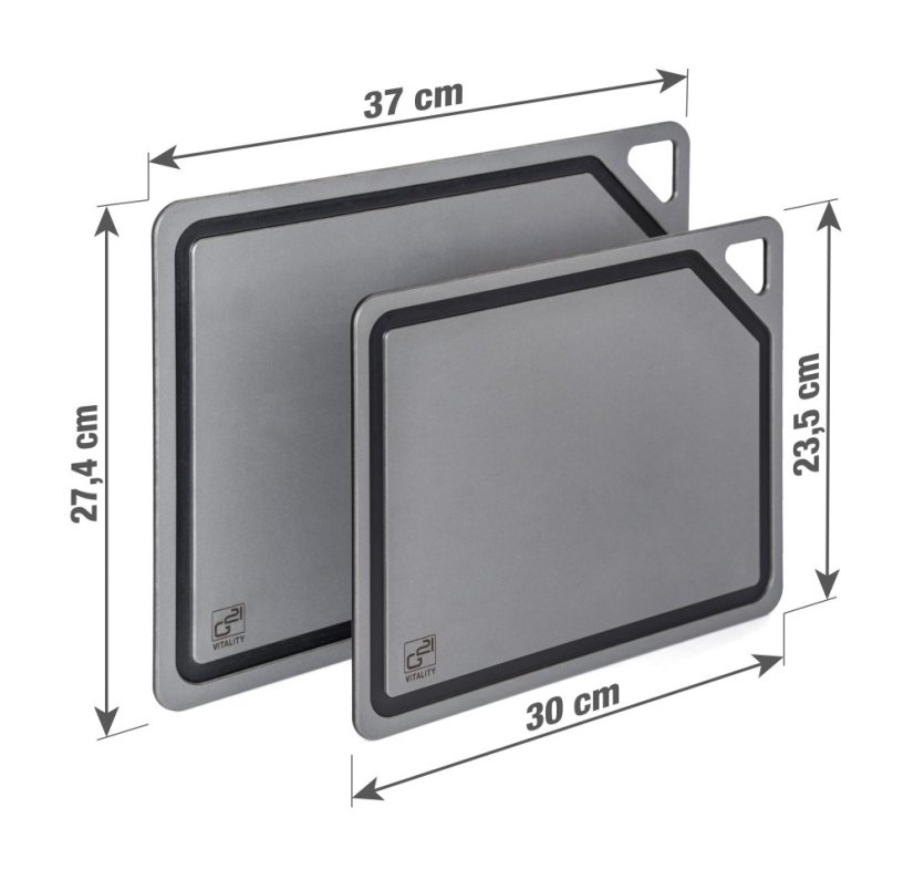 Prkénko krájecí G21 EcoCut z přírodní celulózy - sada 2 ks, grafitové