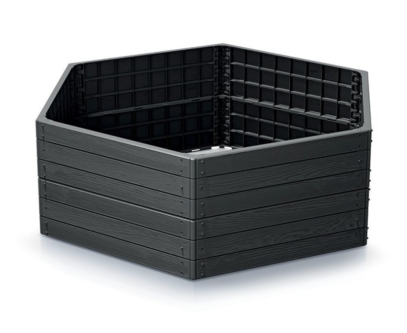 Vyvýšený záhon Prosperplast BASE WOODY antracit 148 cm