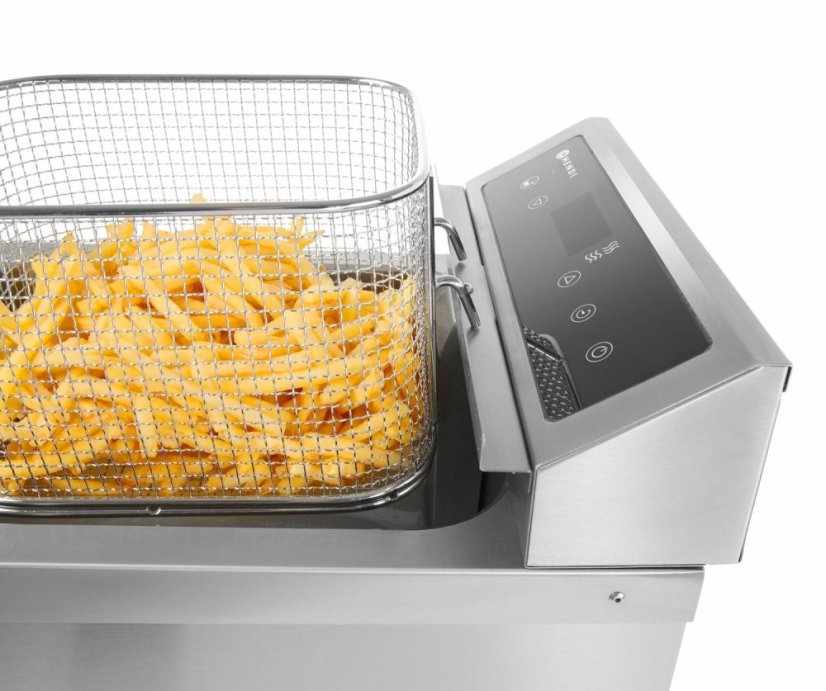 Fritéza indukční s výpustí, obj. 8 l, HENDI, 8L, Světle šedá, 230V/3500W, 288x619x(H)408mm