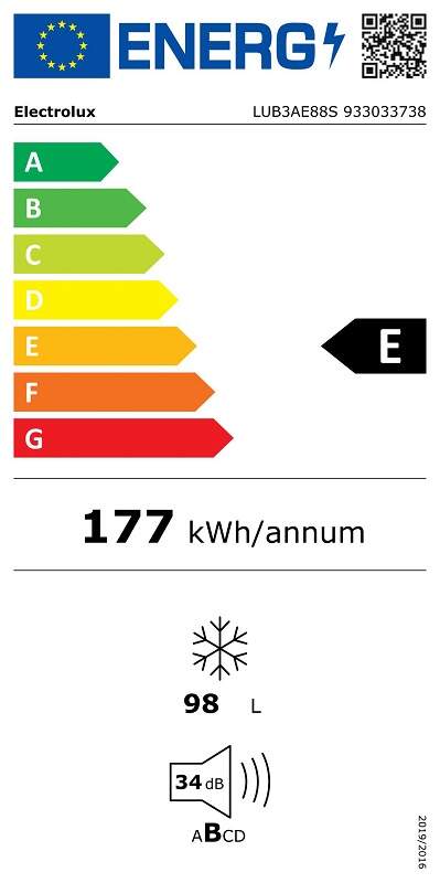 Vestavný šuplíkový mrazák Electrolux Série 300 LUB3AE88S