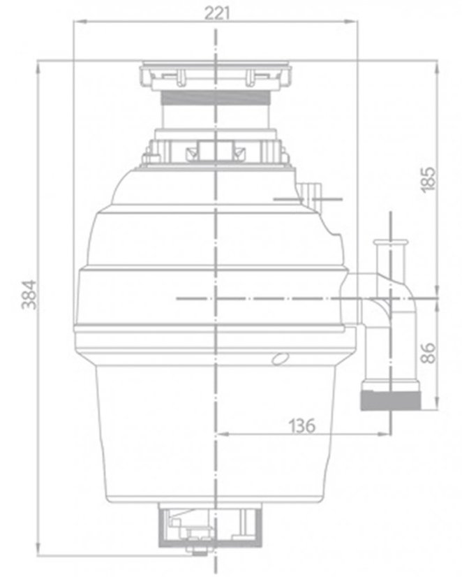 Sinks drtič výkon 375W, 1300ml