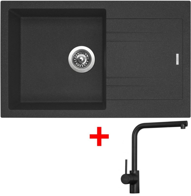 Sinks LINEA 780 Granblack + Elka černá matná Sinks LINEA 780 Granblack + Elka černá matná