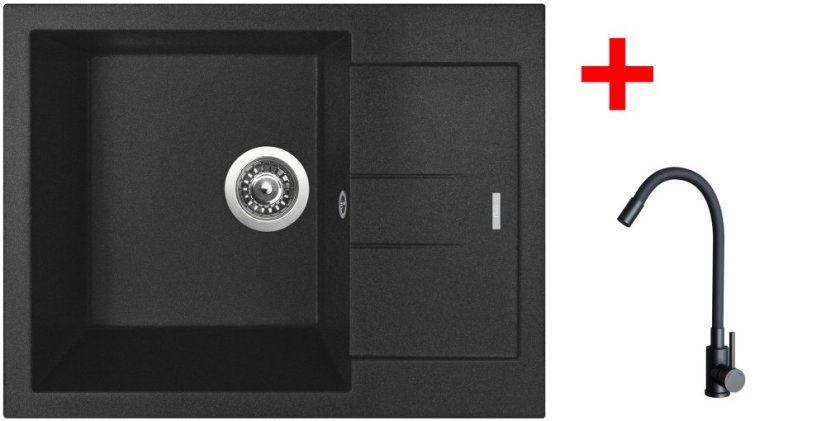 Sinks AMANDA 650 Metalblack + ELASTA černá matná