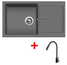 Sinks INFINITY 860 Titanium + ELASTA S černá matná