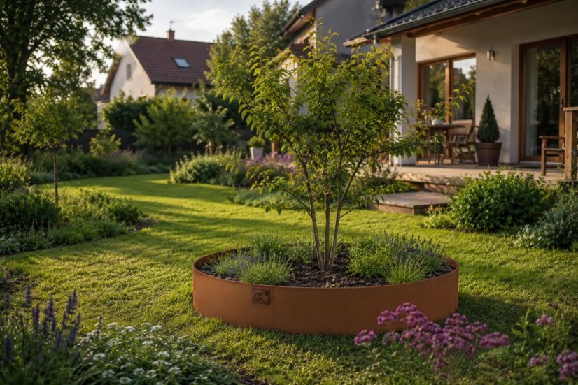 Zahradní obrubník G21 90 x 20 cm, kruhový, Corten