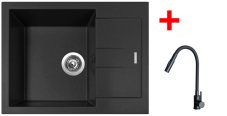 Sinks AMANDA 650 Pureblack + ELASTA S černá matná