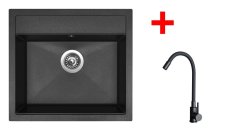 Sinks SOLO 560 Granblack + ELASTA černá matná