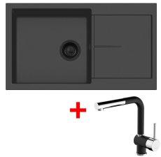 Sinks INFINITY 860 BL Nanoblack + MIX 3 P Nanoblack