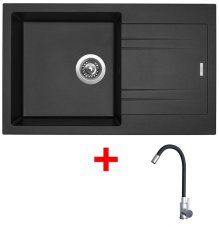 Sinks LINEA 780 Metalblack + Elasta nerez/černá