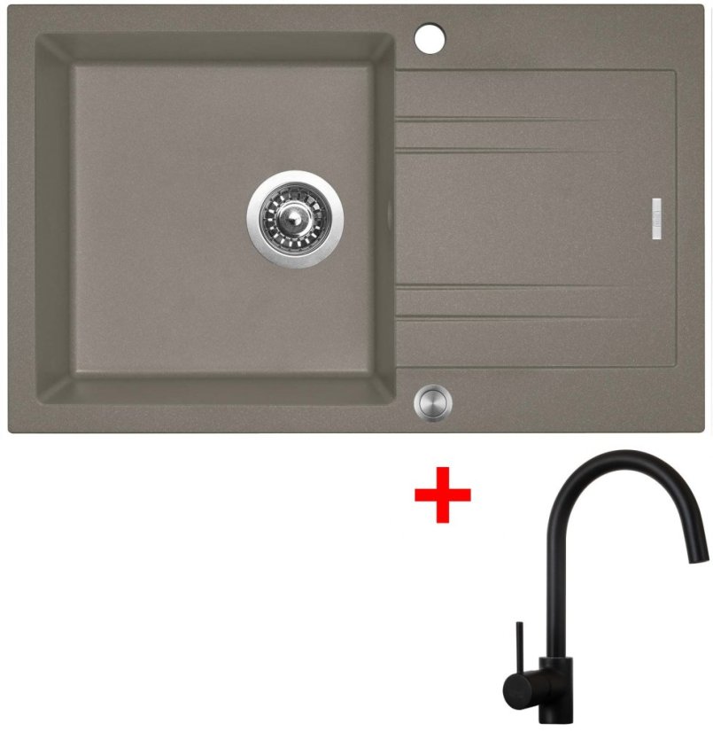Sinks LINEA 780 XC Truffle + Vitalia černá matná Sinks LINEA 780 XC Truffle + Vitalia černá matná