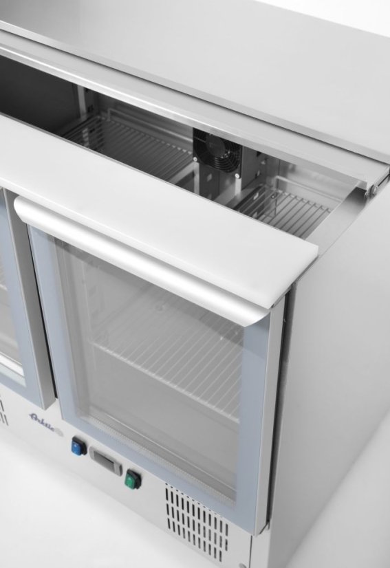 Chladící pult s výklopným víkem, dvoukřídlými dveřmi, Arktic, 146L, 230V/145W, 700x900x(H)860mm