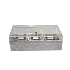 TOMGAST Chladicí box pro gastronádoby s krytem GN 1/1, dekor beton
