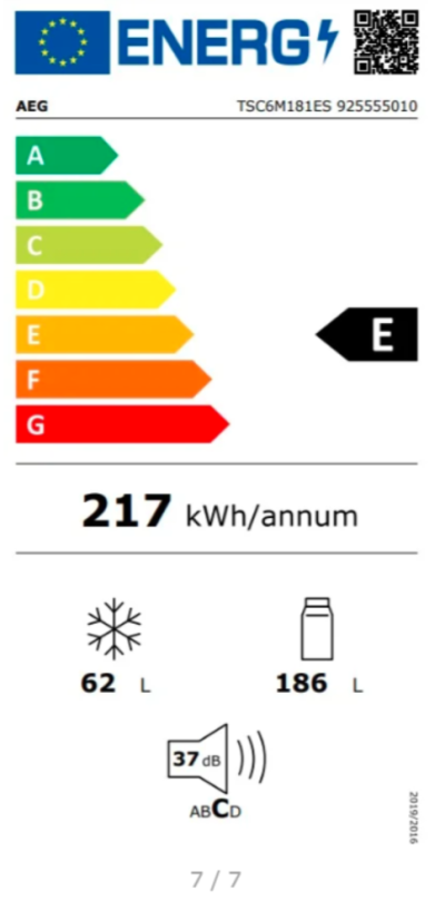 Vestavná chladnička AEG TSC6M181ES