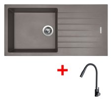 Sinks PERFECTO 1000 Truffle + ELASTA S černá matná