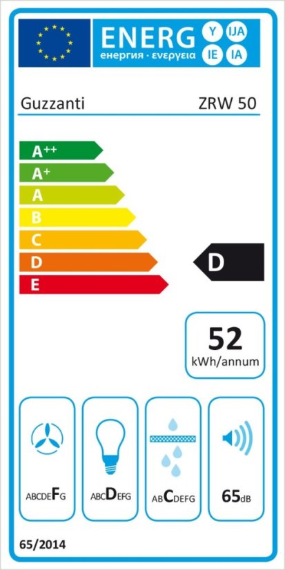 Podvěsná digestoř Guzzanti ZRW 50 WHITE