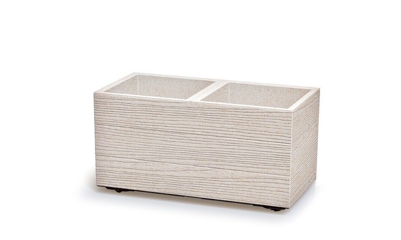 Květináč Prosperplast MADERA CASE eco wood 57,7 cm bílý eco