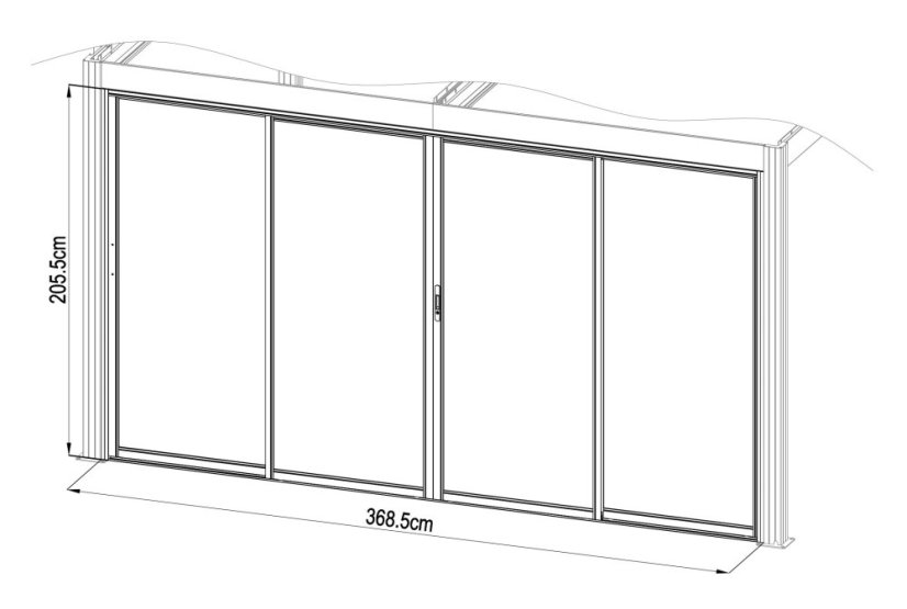 Příslušenství G21 posuvná zástěna 3,7x2 m pro pergoly Austin