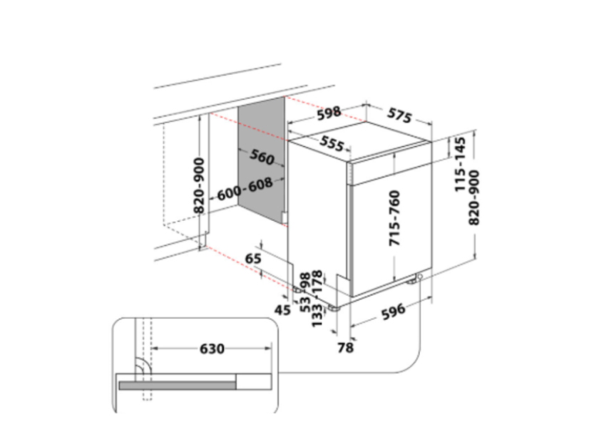 Vestavná myčka nádobí Whirlpool WH7PC15B4M60