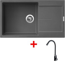 Sinks ULTIMA 860 XXL Titanium + ELASTA černá matná