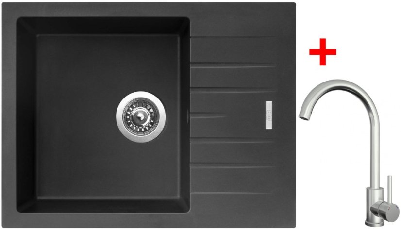 Sinks PERFECTO 650 Pureblack + ARCO celonerezová Sinks PERFECTO 650 Pureblack + ARCO celonerezová