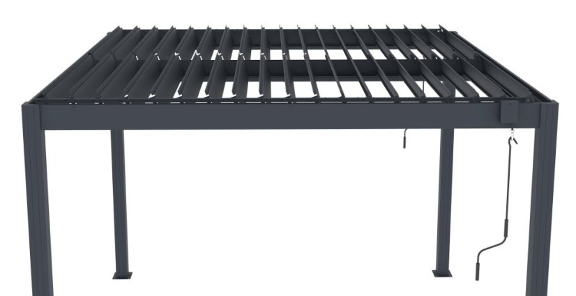 Bioklimatická pergola G21 Austin 3x3 m, antracitová hliníková