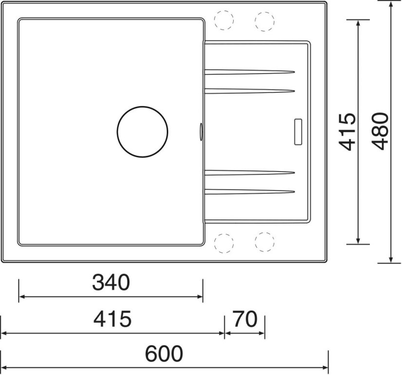 Sinks LINEA 600 XC Titanium