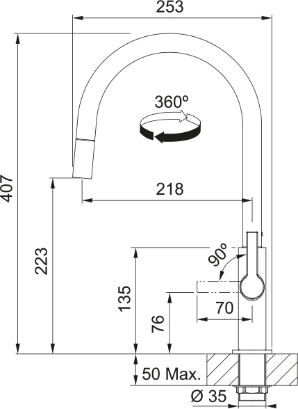 Franke FS 2839.901 MARIS SLIM Matná černá